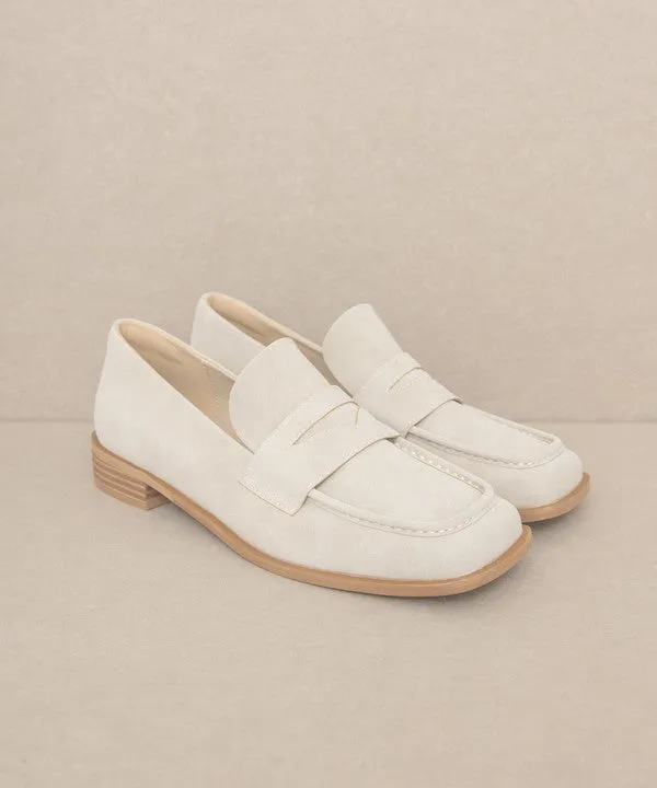 Square Toe Penny Loafers