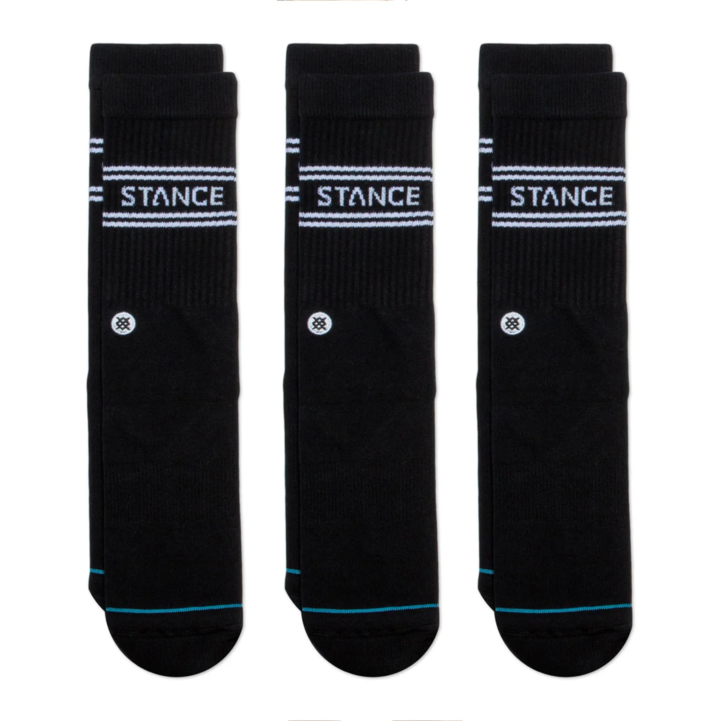 STANCE BASIC CREW BLACK 3 PACK (US 6-8.5)