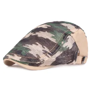 Summer mesh breathable camouflage forward duck tongue cap