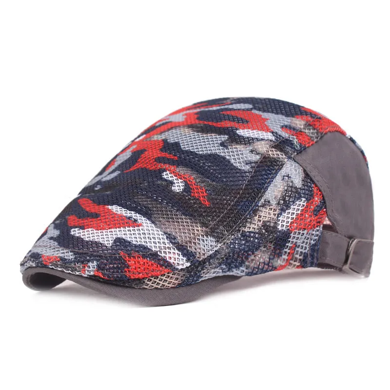 Summer mesh breathable camouflage forward duck tongue cap
