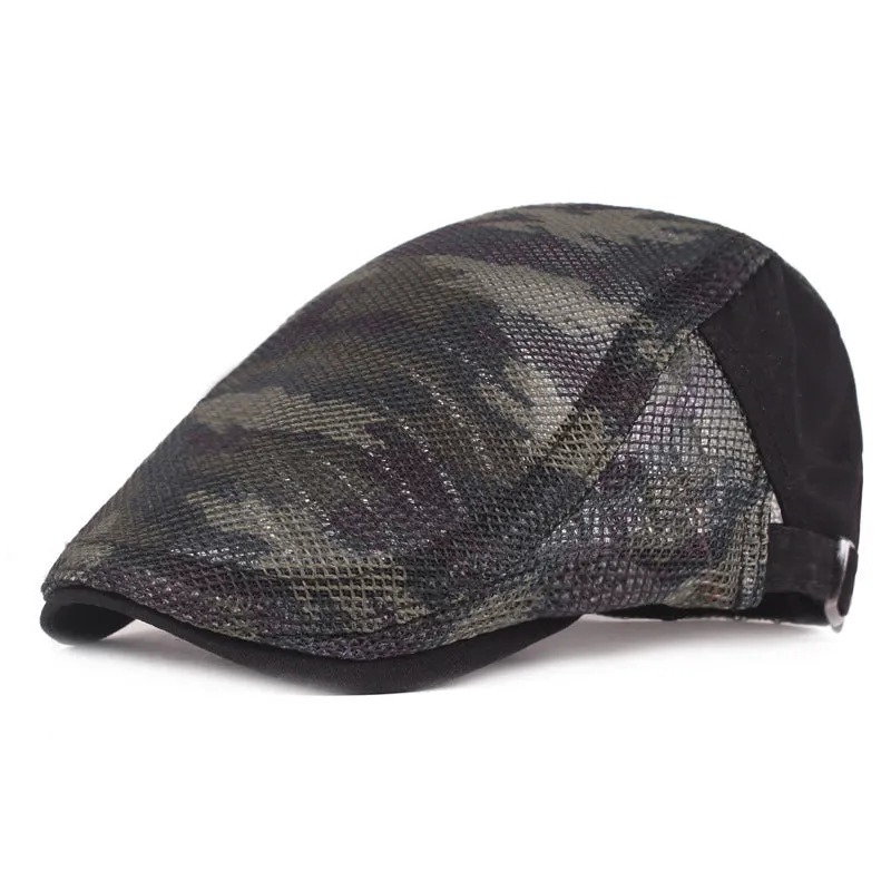 Summer mesh breathable camouflage forward duck tongue cap