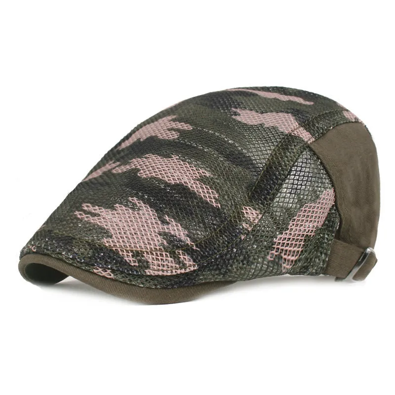 Summer mesh breathable camouflage forward duck tongue cap