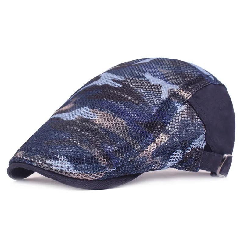 Summer mesh breathable camouflage forward duck tongue cap