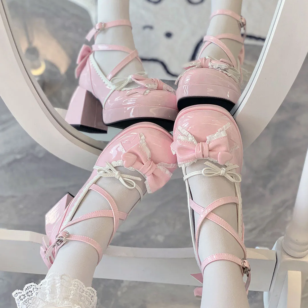 Sweet Bow Heels Shoes
