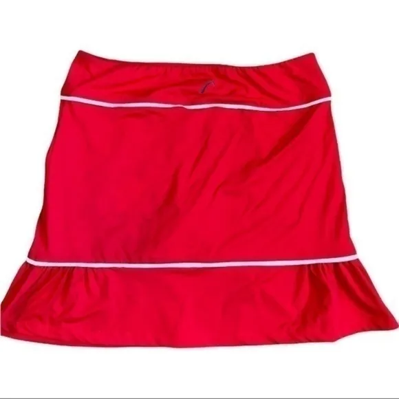 Swing dish tennis skirt size medium built-in shorts two zipper pockets red white