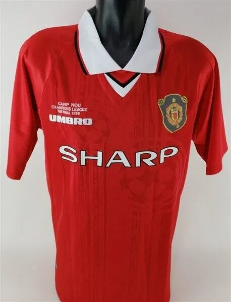 Teddy Sheringham Signed Manchester United F C Authentic Soccer Jersey (Beckett)