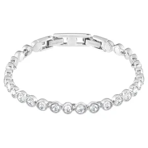 Tennis bracelet Round cut, White, Rhodium plated