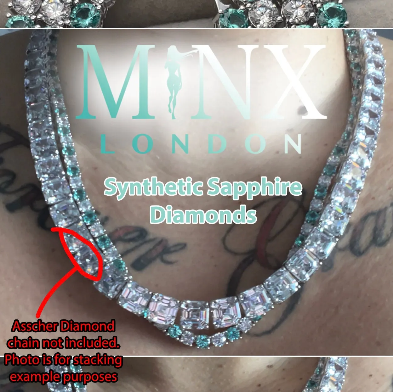 Tennis Chain | Green Diamond Tennis Chain | Tennis Necklace | Mens Tennis Chain | Womens Tennis Chain | Mint Green Tennis Chain | Iced Chain