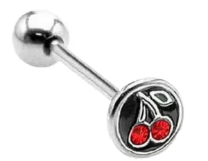 Tongue Ring Cherry 316L Surgical Steel Barbell