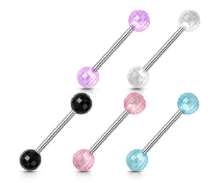 Tongue Ring Nipple Pack 5 Pcs  Pack Acrylic Disco Ball Barbell 316L Surgical Steel bars