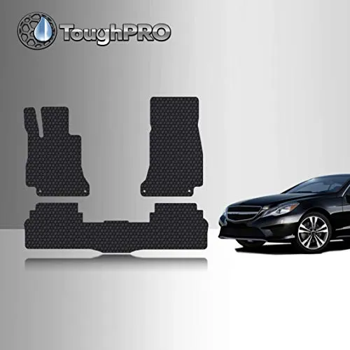TOUGHPRO Floor Mat Accessories Set (Front Row   2nd Row) Compatible with Mercedes-Benz E300 E400 - Sedan/Wagon - All Weather - Heavy Duty - (Made in USA) - Black Rubber - 2017, 2018, 2019, 2020, 2021