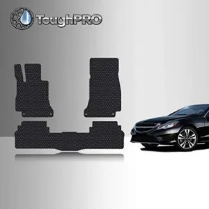TOUGHPRO Floor Mat Accessories Set (Front Row   2nd Row) Compatible with Mercedes-Benz E300 E400 - Sedan/Wagon - All Weather - Heavy Duty - (Made in USA) - Black Rubber - 2017, 2018, 2019, 2020, 2021