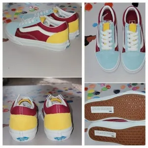 Vans Old Skool Classic Retro Rainbow Multi Color Skate Shoes Size 13
