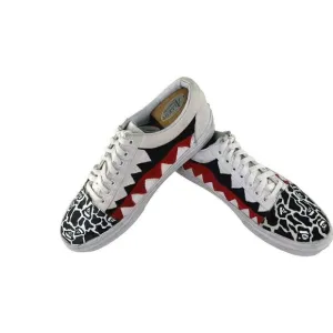 Vans Old Skool Custom Shoes US 9 Men's Hand painted White Black Sneakers