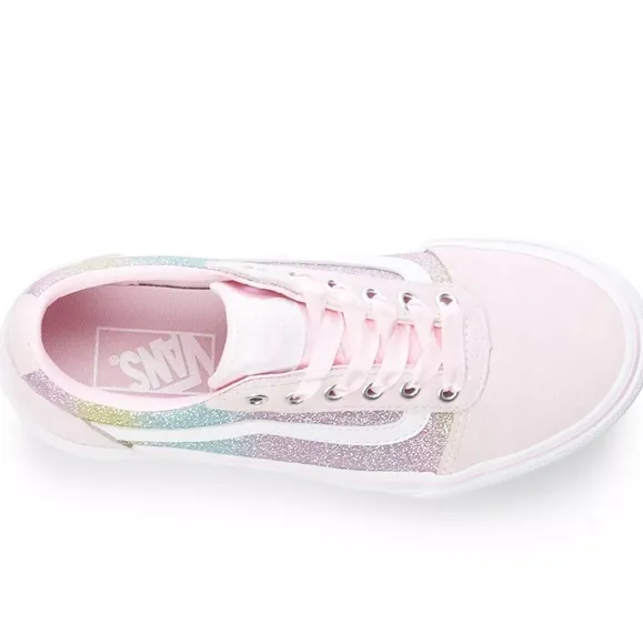 Ward Skate Glitter Vans Big Kids Size 6. Brand New  Ribbons and Laces Included
