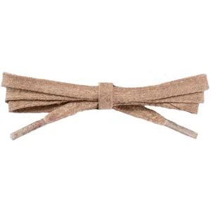 Waxed Cotton 1/4" Flat Dress Laces 12 Pack - Tan (12 Pair Pack) Shoelaces