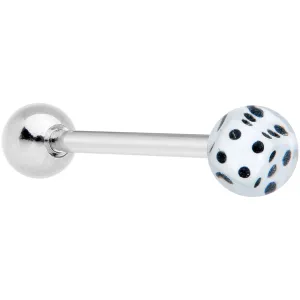White Dice Barbell Tongue Ring