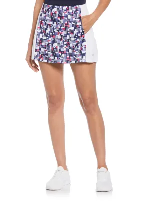 Women's Ace Print Tennis Skort with Back Pleats