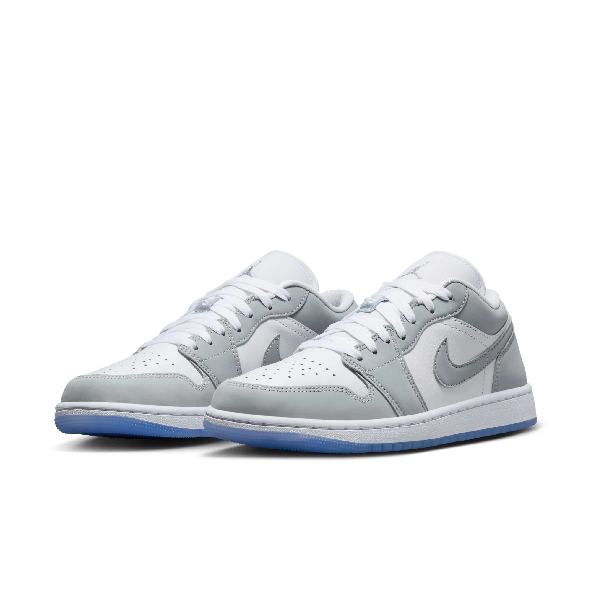 WOMENS AIR JORDAN 1 LOW DC0774-105 "WOLF GREY" - WHITE/WOLF GREY/ALUMINUM