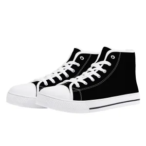 Womens Black and White High Top Canvas Shoes