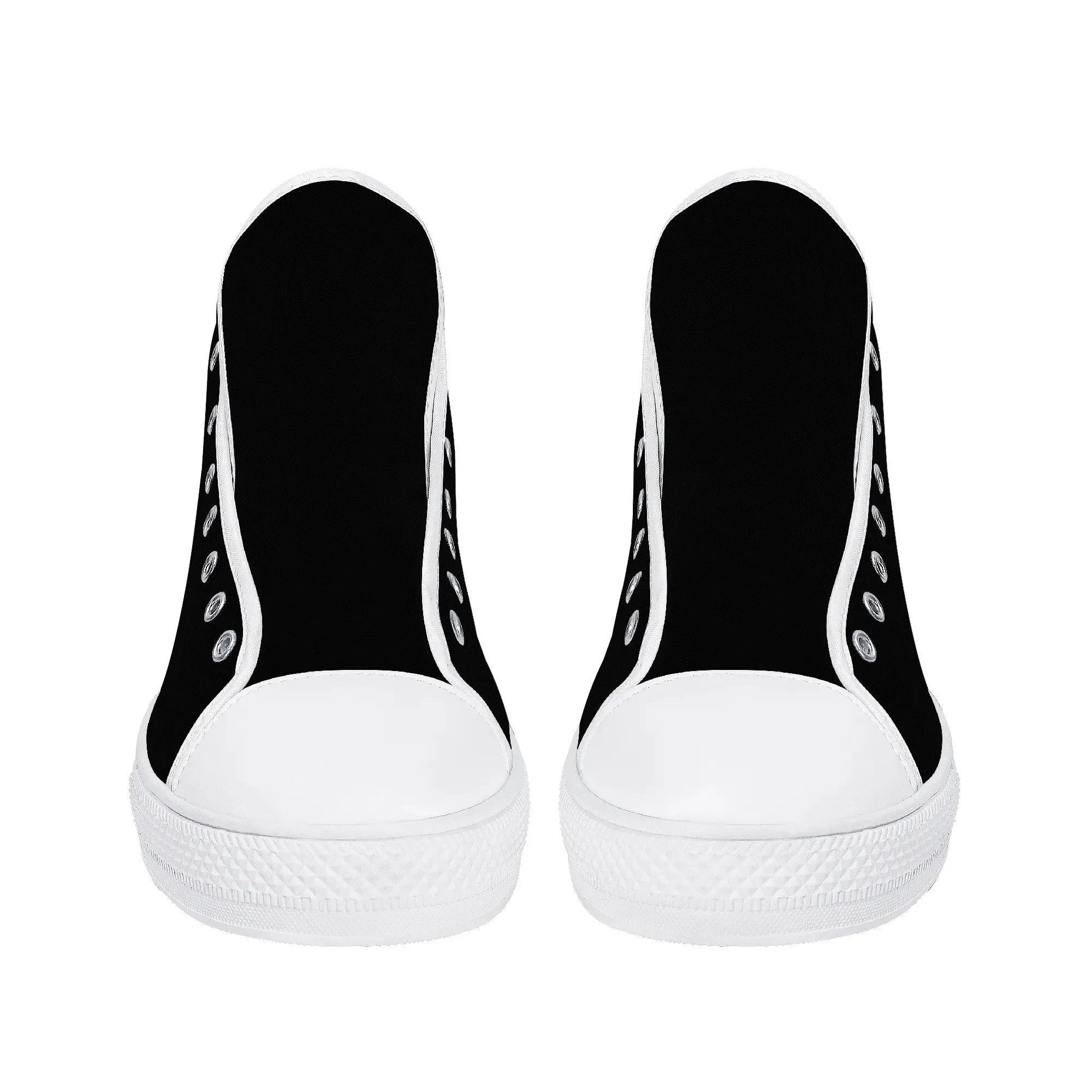 Womens Black and White High Top Canvas Shoes