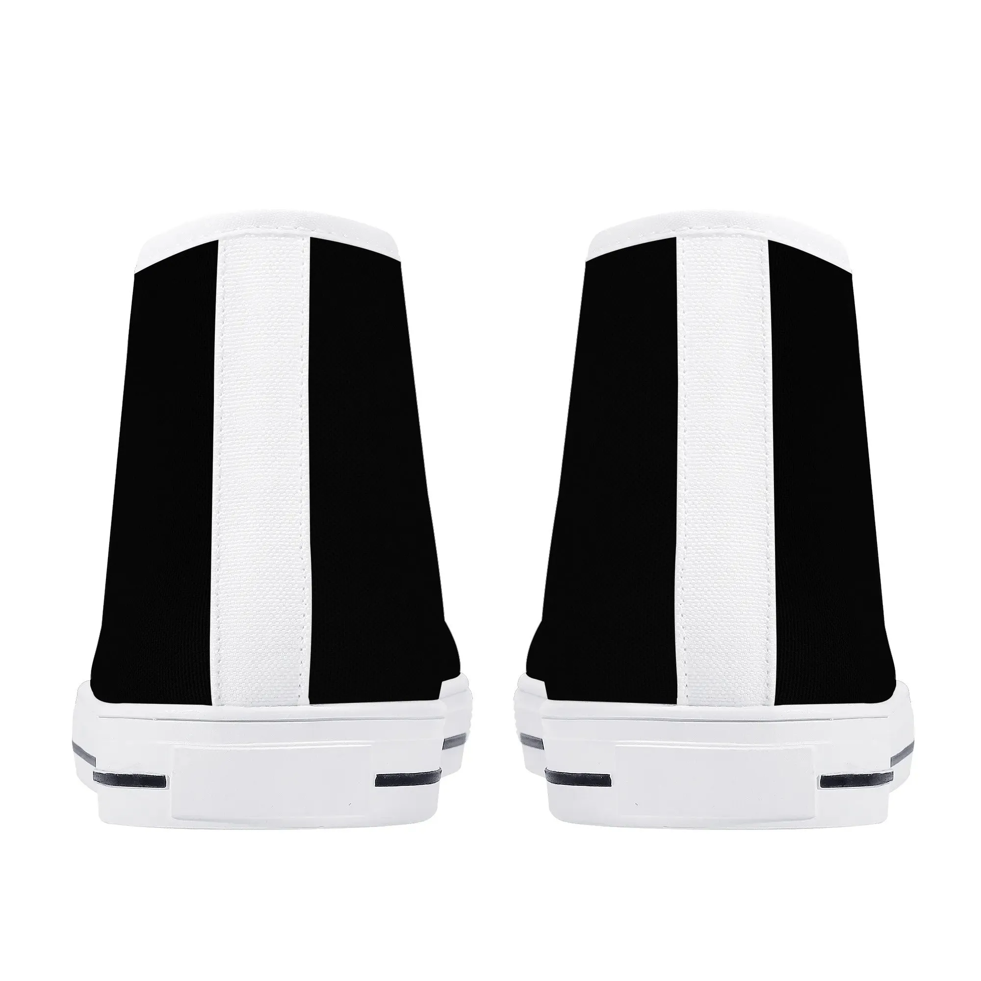 Womens Black and White High Top Canvas Shoes