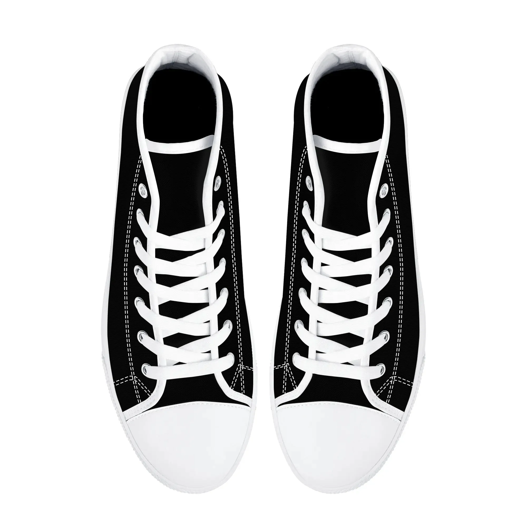 Womens Black and White High Top Canvas Shoes