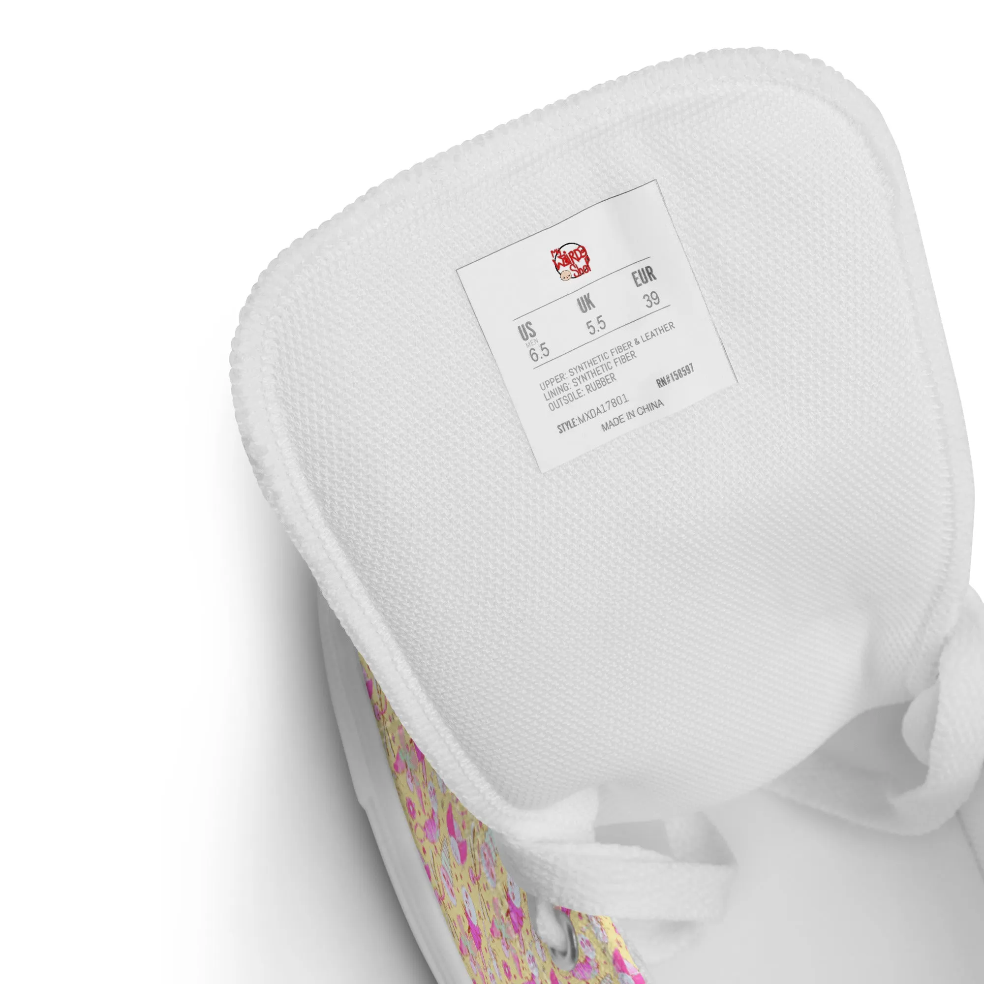 Women’s High Top Canvas Shoes- S1. Bubblegum Pink Bugs