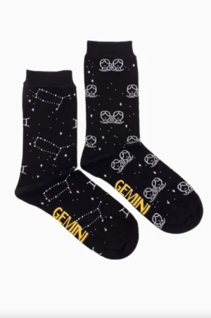 Womens Zodiac Mismatched Socks | Gemini